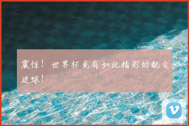 震惊!世界杯竟有如此精彩的配合进球!